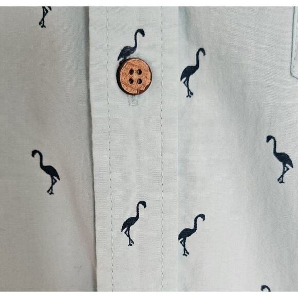 Plugg Mens Light Blue Medium Flamingo All Over Coastal Nautical Preppy Travel - Picture 4 of 11